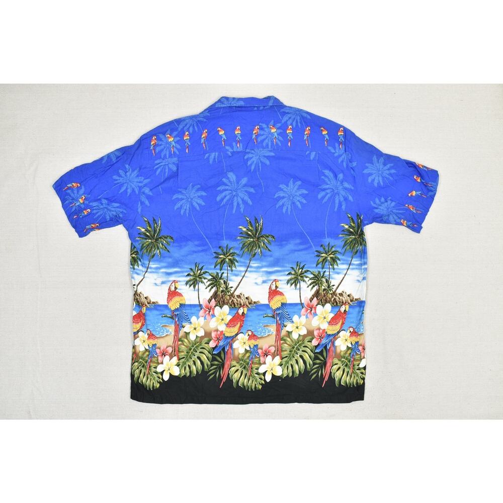 Pacific Legend Men's Regular Size M Blue Hawaiian Button Up Shirt - Picture 4 of 8